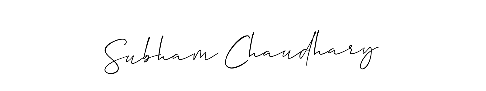 Subham Chaudhary stylish signature style. Best Handwritten Sign (Allison_Script) for my name. Handwritten Signature Collection Ideas for my name Subham Chaudhary. Subham Chaudhary signature style 2 images and pictures png