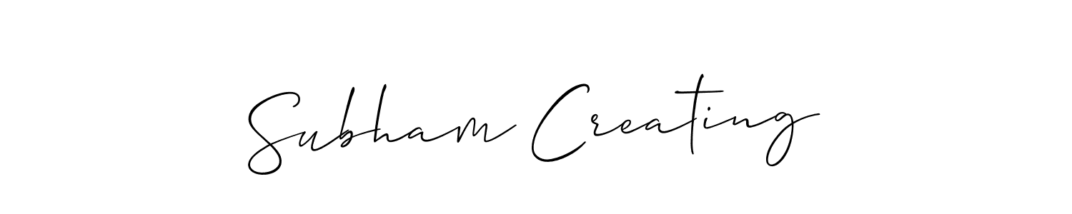 Create a beautiful signature design for name Subham Creating. With this signature (Allison_Script) fonts, you can make a handwritten signature for free. Subham Creating signature style 2 images and pictures png