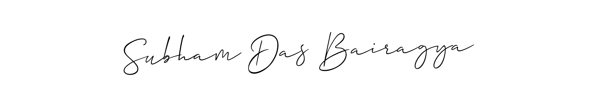 Use a signature maker to create a handwritten signature online. With this signature software, you can design (Allison_Script) your own signature for name Subham Das Bairagya. Subham Das Bairagya signature style 2 images and pictures png