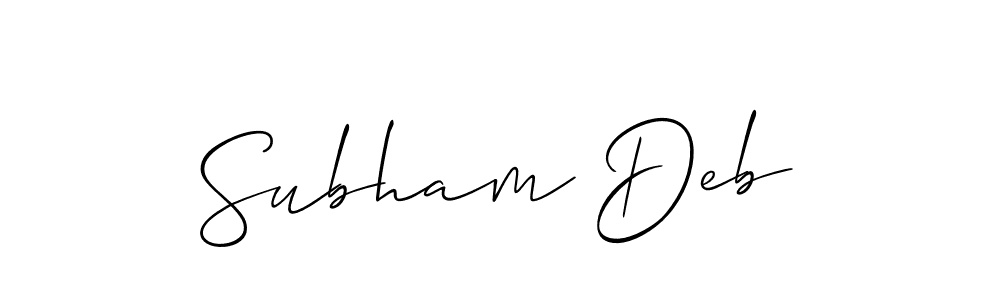 Allison_Script is a professional signature style that is perfect for those who want to add a touch of class to their signature. It is also a great choice for those who want to make their signature more unique. Get Subham Deb name to fancy signature for free. Subham Deb signature style 2 images and pictures png