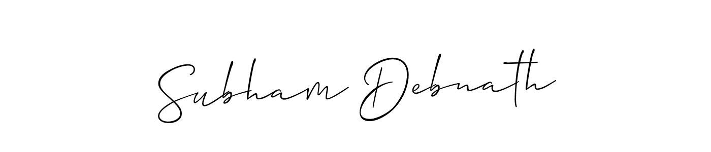 Create a beautiful signature design for name Subham Debnath. With this signature (Allison_Script) fonts, you can make a handwritten signature for free. Subham Debnath signature style 2 images and pictures png