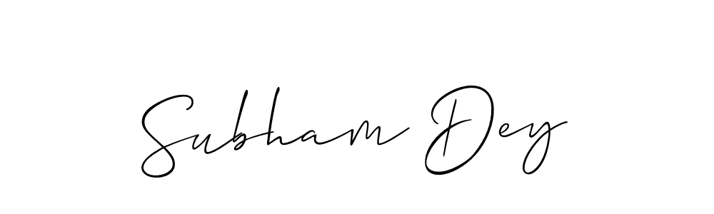 Subham Dey stylish signature style. Best Handwritten Sign (Allison_Script) for my name. Handwritten Signature Collection Ideas for my name Subham Dey. Subham Dey signature style 2 images and pictures png