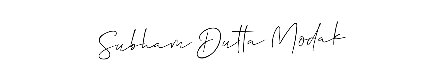 Make a short Subham Dutta Modak signature style. Manage your documents anywhere anytime using Allison_Script. Create and add eSignatures, submit forms, share and send files easily. Subham Dutta Modak signature style 2 images and pictures png