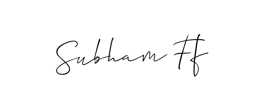 if you are searching for the best signature style for your name Subham Ff. so please give up your signature search. here we have designed multiple signature styles  using Allison_Script. Subham Ff signature style 2 images and pictures png
