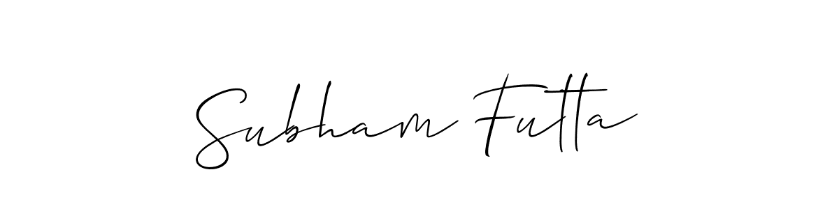 The best way (Allison_Script) to make a short signature is to pick only two or three words in your name. The name Subham Futta include a total of six letters. For converting this name. Subham Futta signature style 2 images and pictures png