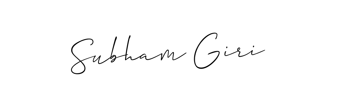 Make a beautiful signature design for name Subham Giri. With this signature (Allison_Script) style, you can create a handwritten signature for free. Subham Giri signature style 2 images and pictures png