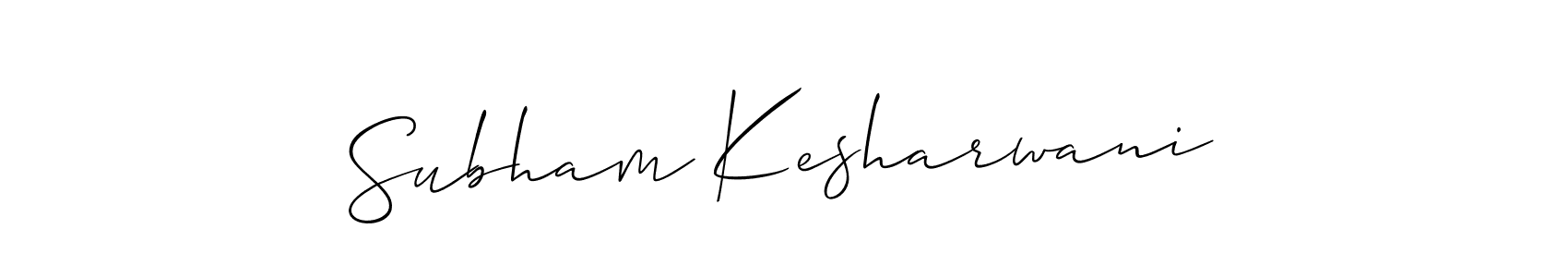 How to Draw Subham Kesharwani signature style? Allison_Script is a latest design signature styles for name Subham Kesharwani. Subham Kesharwani signature style 2 images and pictures png