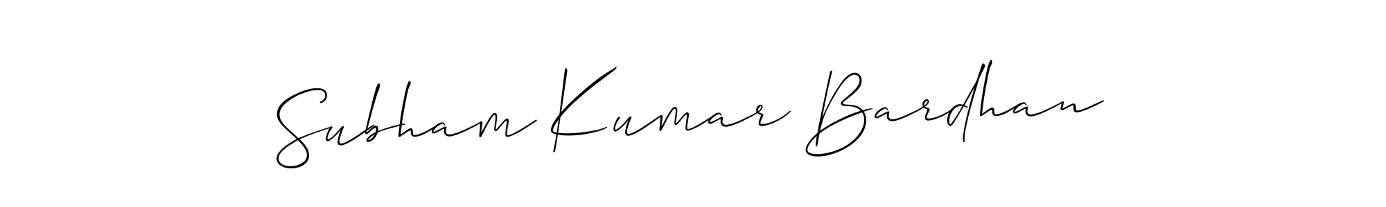 Make a beautiful signature design for name Subham Kumar Bardhan. With this signature (Allison_Script) style, you can create a handwritten signature for free. Subham Kumar Bardhan signature style 2 images and pictures png