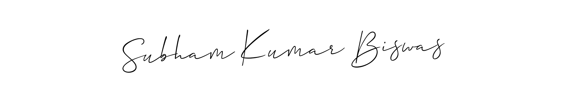 Subham Kumar Biswas stylish signature style. Best Handwritten Sign (Allison_Script) for my name. Handwritten Signature Collection Ideas for my name Subham Kumar Biswas. Subham Kumar Biswas signature style 2 images and pictures png