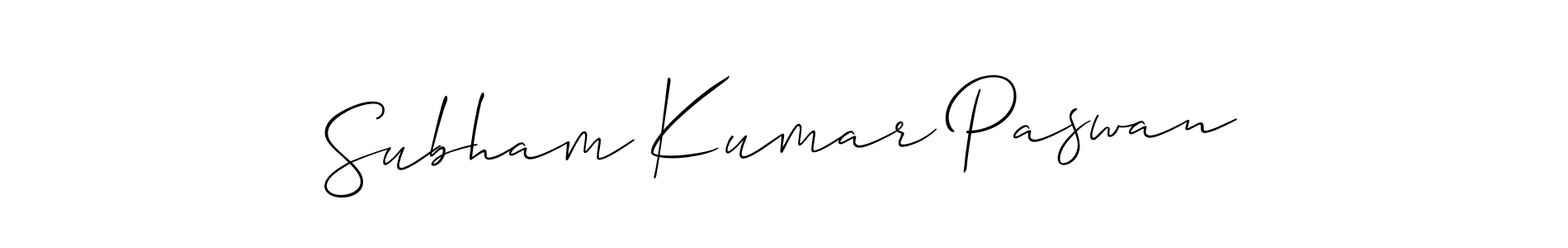 Also You can easily find your signature by using the search form. We will create Subham Kumar Paswan name handwritten signature images for you free of cost using Allison_Script sign style. Subham Kumar Paswan signature style 2 images and pictures png