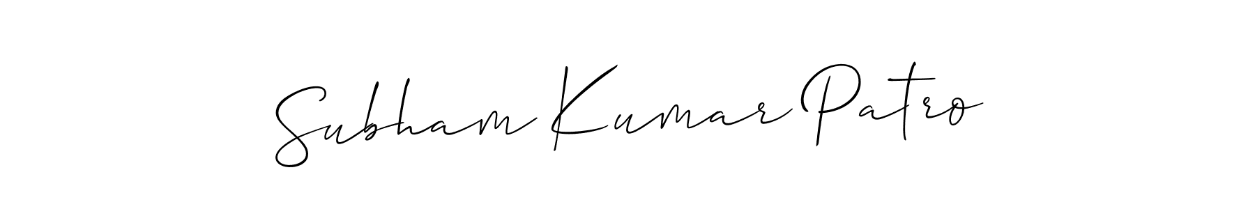 Also You can easily find your signature by using the search form. We will create Subham Kumar Patro name handwritten signature images for you free of cost using Allison_Script sign style. Subham Kumar Patro signature style 2 images and pictures png
