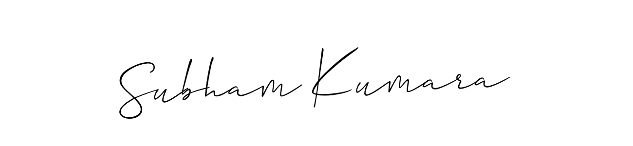 Use a signature maker to create a handwritten signature online. With this signature software, you can design (Allison_Script) your own signature for name Subham Kumara. Subham Kumara signature style 2 images and pictures png