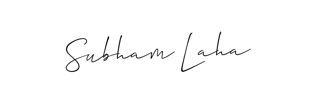 Use a signature maker to create a handwritten signature online. With this signature software, you can design (Allison_Script) your own signature for name Subham Laha. Subham Laha signature style 2 images and pictures png