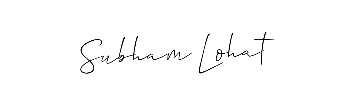 Make a beautiful signature design for name Subham Lohat. With this signature (Allison_Script) style, you can create a handwritten signature for free. Subham Lohat signature style 2 images and pictures png