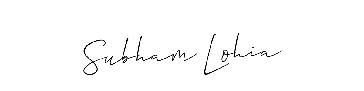 Allison_Script is a professional signature style that is perfect for those who want to add a touch of class to their signature. It is also a great choice for those who want to make their signature more unique. Get Subham Lohia name to fancy signature for free. Subham Lohia signature style 2 images and pictures png
