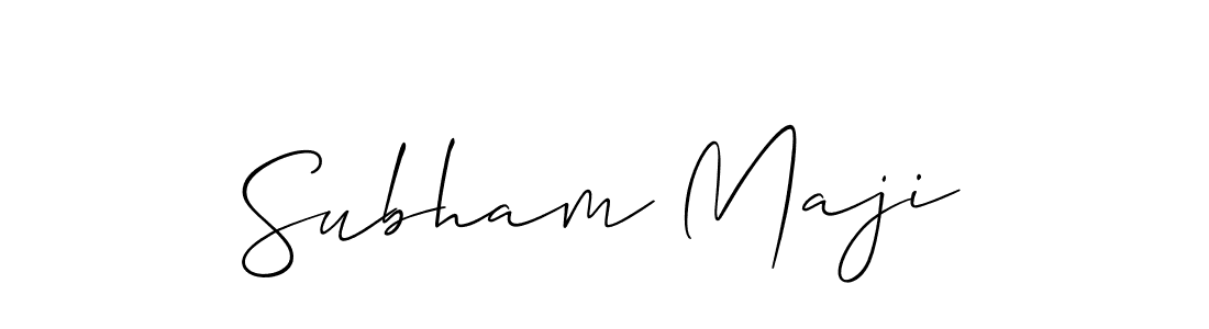 Use a signature maker to create a handwritten signature online. With this signature software, you can design (Allison_Script) your own signature for name Subham Maji. Subham Maji signature style 2 images and pictures png