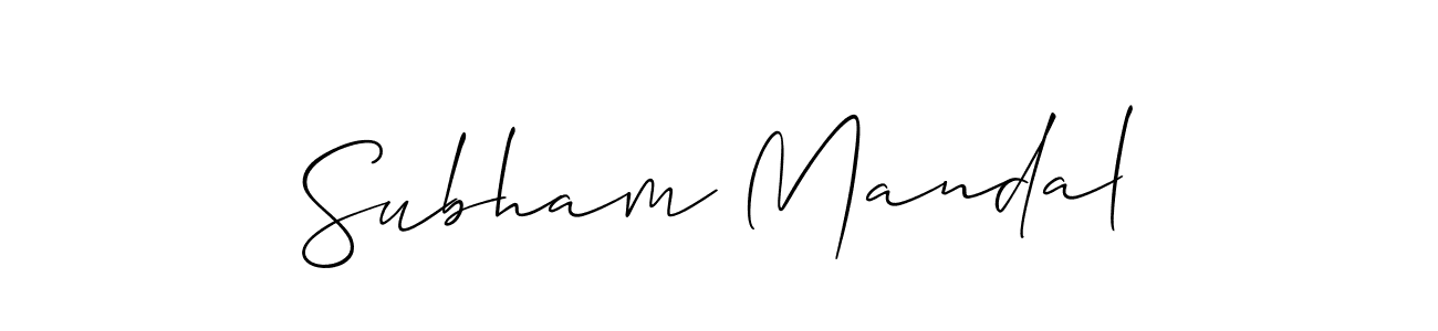 How to Draw Subham Mandal signature style? Allison_Script is a latest design signature styles for name Subham Mandal. Subham Mandal signature style 2 images and pictures png