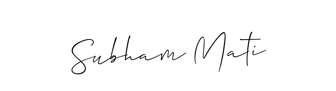 How to make Subham Mati signature? Allison_Script is a professional autograph style. Create handwritten signature for Subham Mati name. Subham Mati signature style 2 images and pictures png