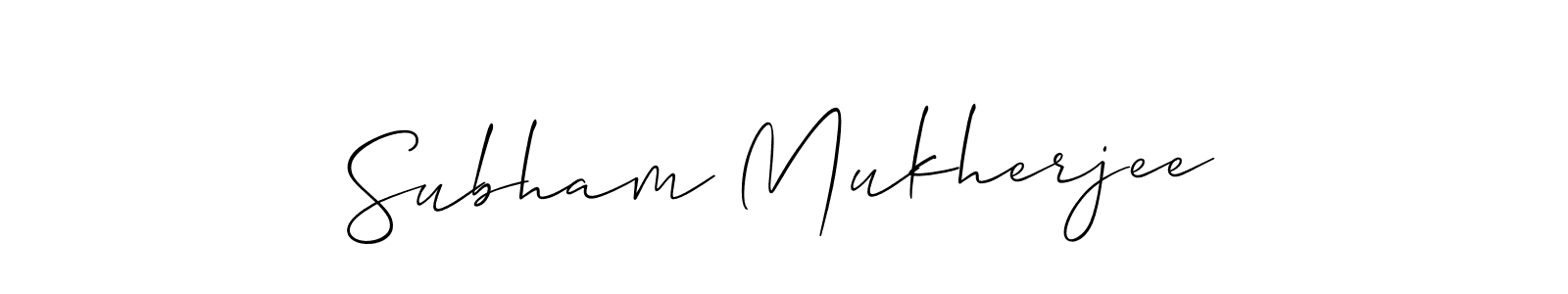 Design your own signature with our free online signature maker. With this signature software, you can create a handwritten (Allison_Script) signature for name Subham Mukherjee. Subham Mukherjee signature style 2 images and pictures png