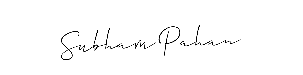 How to make Subham Pahan signature? Allison_Script is a professional autograph style. Create handwritten signature for Subham Pahan name. Subham Pahan signature style 2 images and pictures png