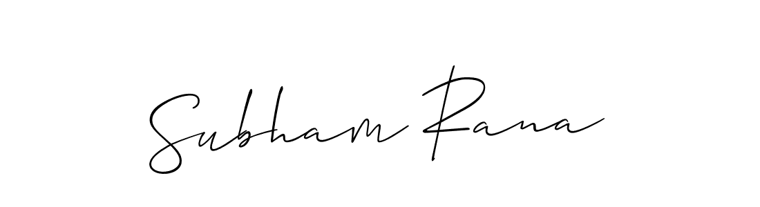 Use a signature maker to create a handwritten signature online. With this signature software, you can design (Allison_Script) your own signature for name Subham Rana. Subham Rana signature style 2 images and pictures png