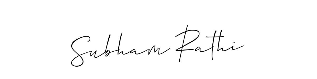 Subham Rathi stylish signature style. Best Handwritten Sign (Allison_Script) for my name. Handwritten Signature Collection Ideas for my name Subham Rathi. Subham Rathi signature style 2 images and pictures png