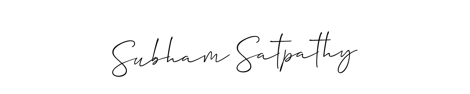 Allison_Script is a professional signature style that is perfect for those who want to add a touch of class to their signature. It is also a great choice for those who want to make their signature more unique. Get Subham Satpathy name to fancy signature for free. Subham Satpathy signature style 2 images and pictures png