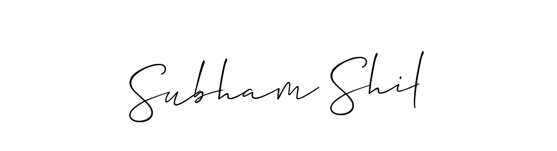 Use a signature maker to create a handwritten signature online. With this signature software, you can design (Allison_Script) your own signature for name Subham Shil. Subham Shil signature style 2 images and pictures png