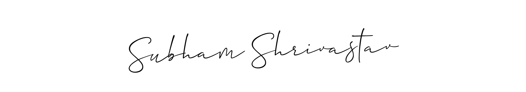 Use a signature maker to create a handwritten signature online. With this signature software, you can design (Allison_Script) your own signature for name Subham Shrivastav. Subham Shrivastav signature style 2 images and pictures png