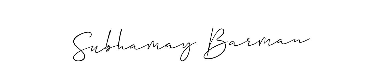 Make a beautiful signature design for name Subhamay Barman. With this signature (Allison_Script) style, you can create a handwritten signature for free. Subhamay Barman signature style 2 images and pictures png