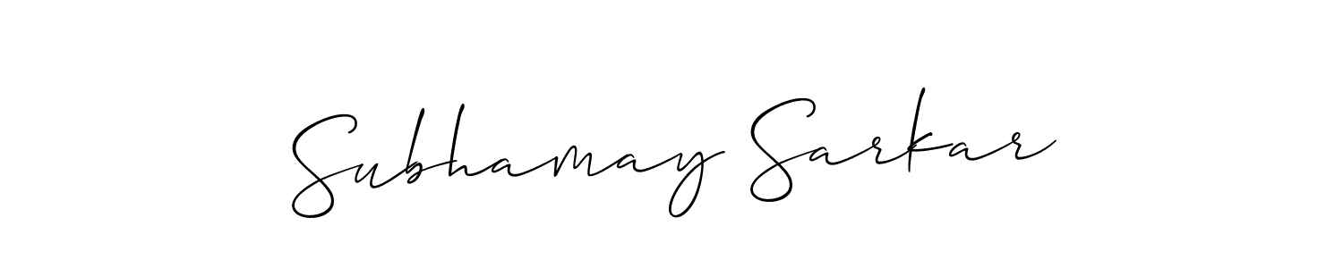 Create a beautiful signature design for name Subhamay Sarkar. With this signature (Allison_Script) fonts, you can make a handwritten signature for free. Subhamay Sarkar signature style 2 images and pictures png
