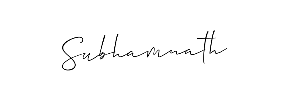 How to make Subhamnath name signature. Use Allison_Script style for creating short signs online. This is the latest handwritten sign. Subhamnath signature style 2 images and pictures png