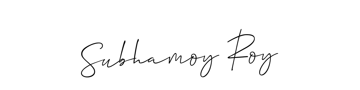 Use a signature maker to create a handwritten signature online. With this signature software, you can design (Allison_Script) your own signature for name Subhamoy Roy. Subhamoy Roy signature style 2 images and pictures png