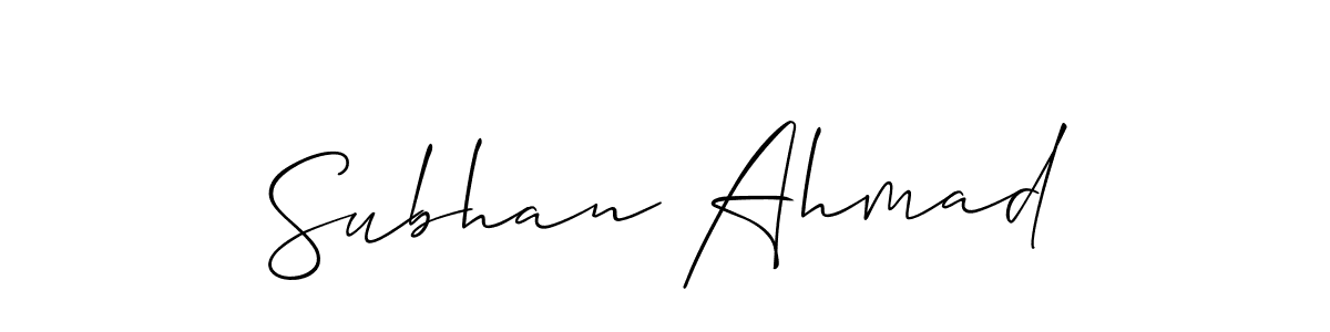 How to Draw Subhan Ahmad signature style? Allison_Script is a latest design signature styles for name Subhan Ahmad. Subhan Ahmad signature style 2 images and pictures png