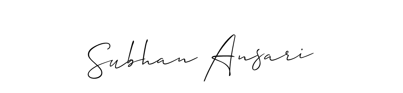 Also You can easily find your signature by using the search form. We will create Subhan Ansari name handwritten signature images for you free of cost using Allison_Script sign style. Subhan Ansari signature style 2 images and pictures png