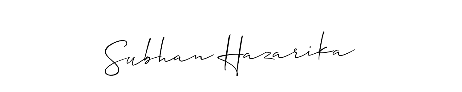 Subhan Hazarika stylish signature style. Best Handwritten Sign (Allison_Script) for my name. Handwritten Signature Collection Ideas for my name Subhan Hazarika. Subhan Hazarika signature style 2 images and pictures png