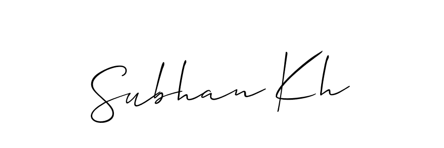 Also You can easily find your signature by using the search form. We will create Subhan Kh name handwritten signature images for you free of cost using Allison_Script sign style. Subhan Kh signature style 2 images and pictures png