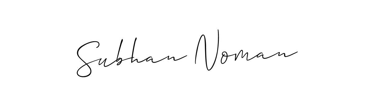 Design your own signature with our free online signature maker. With this signature software, you can create a handwritten (Allison_Script) signature for name Subhan Noman. Subhan Noman signature style 2 images and pictures png