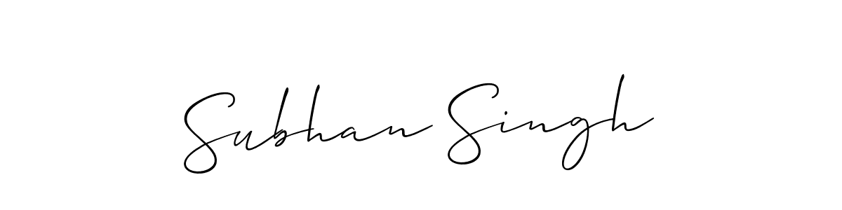 Design your own signature with our free online signature maker. With this signature software, you can create a handwritten (Allison_Script) signature for name Subhan Singh. Subhan Singh signature style 2 images and pictures png