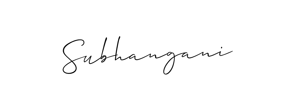 You should practise on your own different ways (Allison_Script) to write your name (Subhangani) in signature. don't let someone else do it for you. Subhangani signature style 2 images and pictures png
