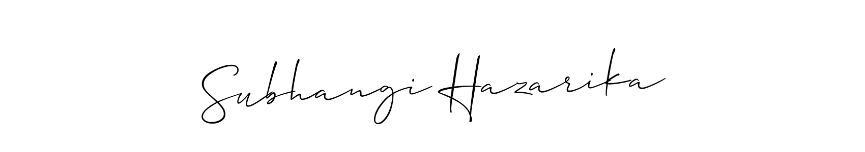 Make a beautiful signature design for name Subhangi Hazarika. With this signature (Allison_Script) style, you can create a handwritten signature for free. Subhangi Hazarika signature style 2 images and pictures png