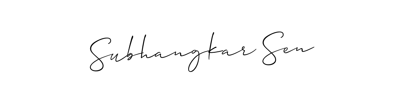 It looks lik you need a new signature style for name Subhangkar Sen. Design unique handwritten (Allison_Script) signature with our free signature maker in just a few clicks. Subhangkar Sen signature style 2 images and pictures png