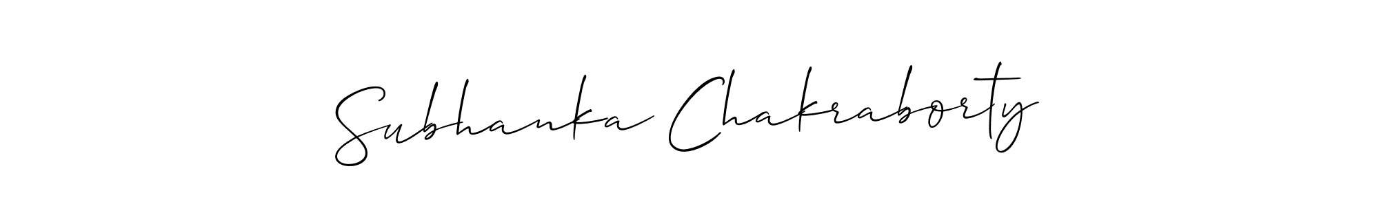 Use a signature maker to create a handwritten signature online. With this signature software, you can design (Allison_Script) your own signature for name Subhanka Chakraborty. Subhanka Chakraborty signature style 2 images and pictures png