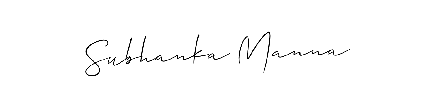 How to make Subhanka Manna name signature. Use Allison_Script style for creating short signs online. This is the latest handwritten sign. Subhanka Manna signature style 2 images and pictures png