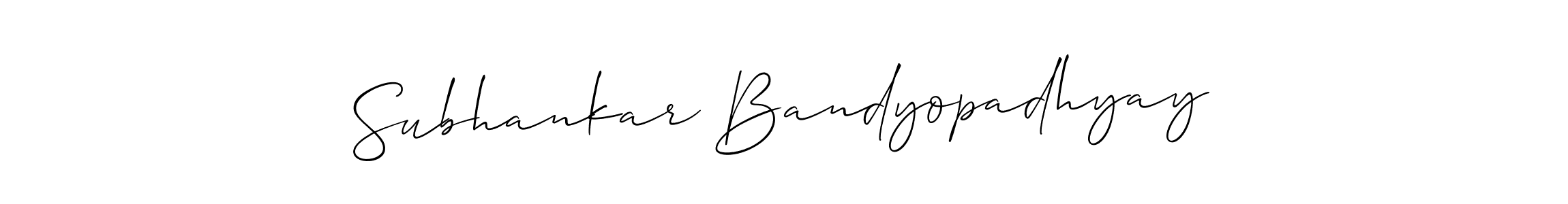 The best way (Allison_Script) to make a short signature is to pick only two or three words in your name. The name Subhankar Bandyopadhyay include a total of six letters. For converting this name. Subhankar Bandyopadhyay signature style 2 images and pictures png