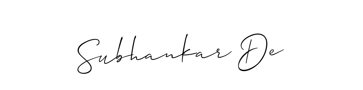 How to make Subhankar De name signature. Use Allison_Script style for creating short signs online. This is the latest handwritten sign. Subhankar De signature style 2 images and pictures png