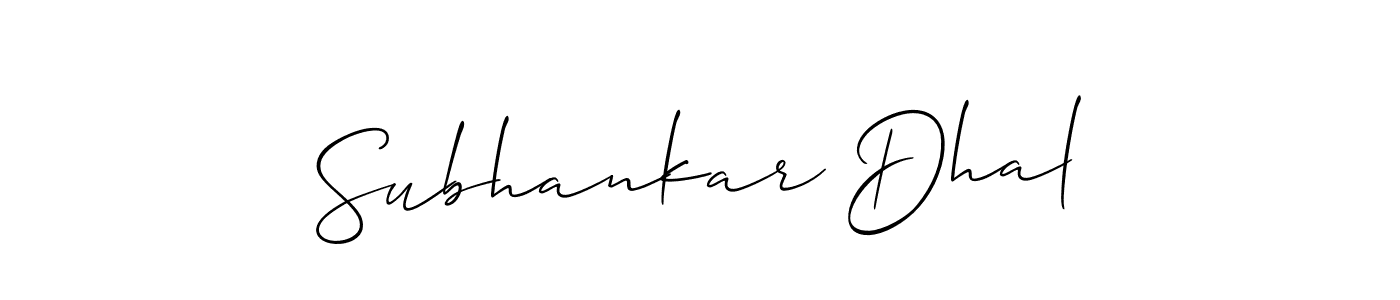 Use a signature maker to create a handwritten signature online. With this signature software, you can design (Allison_Script) your own signature for name Subhankar Dhal. Subhankar Dhal signature style 2 images and pictures png