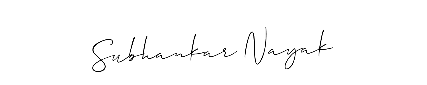 Use a signature maker to create a handwritten signature online. With this signature software, you can design (Allison_Script) your own signature for name Subhankar Nayak. Subhankar Nayak signature style 2 images and pictures png