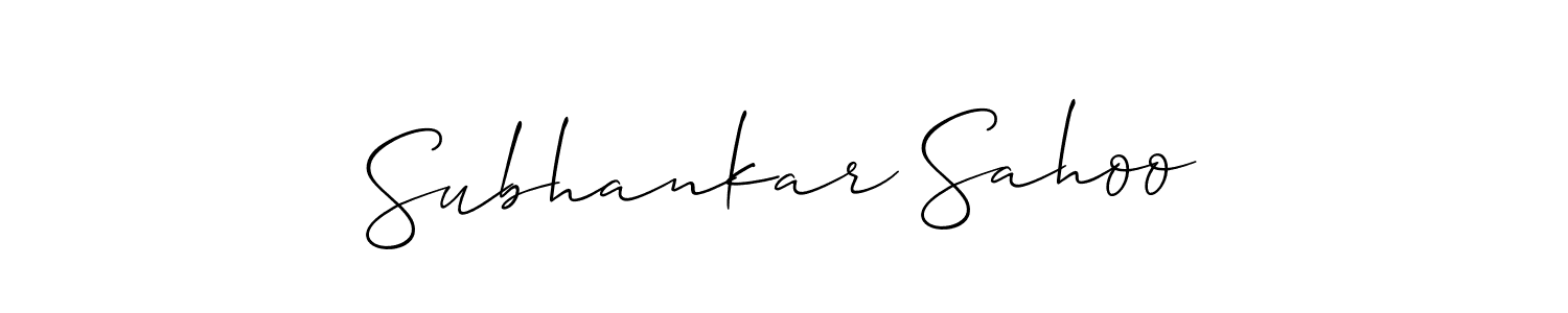 The best way (Allison_Script) to make a short signature is to pick only two or three words in your name. The name Subhankar Sahoo include a total of six letters. For converting this name. Subhankar Sahoo signature style 2 images and pictures png