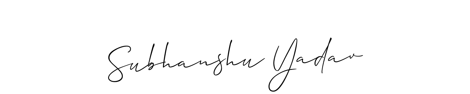 How to make Subhanshu Yadav name signature. Use Allison_Script style for creating short signs online. This is the latest handwritten sign. Subhanshu Yadav signature style 2 images and pictures png
